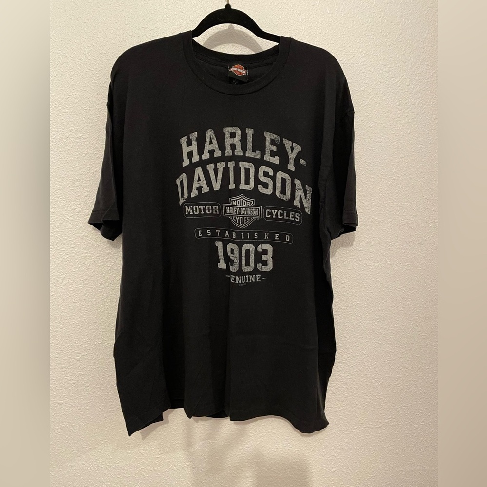 Harley Davidson Men's black logo T-Shirt 1903 Genuine size XXL Jamestown, ND